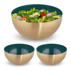 Saladier Vert-doré En Lot De 3