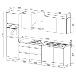 Cuisine équipée Melano II (9 éléments) -Le Coin Cuisine 1000269050 230609 500 SKETCH DETAILS P000000001000269050 sketch