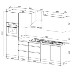 Cuisine équipée Melano I (8 éléments) -Le Coin Cuisine 1000269058 230609 500 SKETCH DETAILS P000000001000269058 sketch