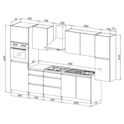 Cuisine équipée Melano I (9 éléments) -Le Coin Cuisine 1000269072 230609 500 SKETCH DETAILS P000000001000269072 sketch
