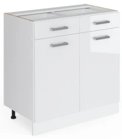 Meuble Bas R-Line 80cm Blanc Brillant