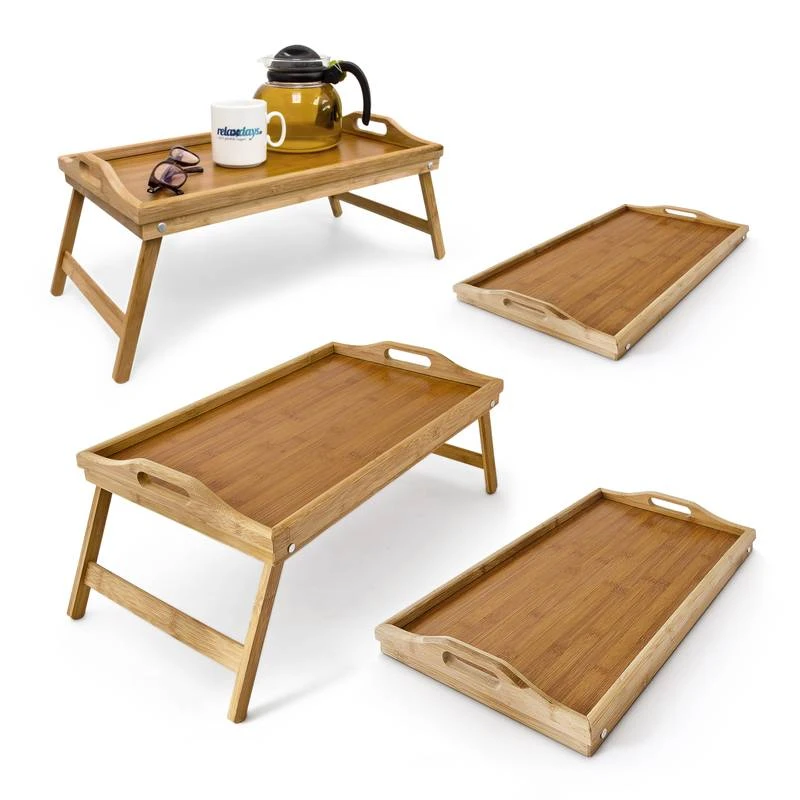 4 Plateaux De Lit Pliables En Bambou 1 4 Plateaux De Lit Pliables En Bambou