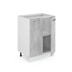 Meuble Bas R-Line 60cm Béton/blanc -Le Coin Cuisine 214db5fc77db4695a5ca55caa099a2bf