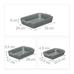 Lot De 3 Plats à Four En Céramique Gris -Le Coin Cuisine 2ebefadd35f7409ea89cebefbe19abee