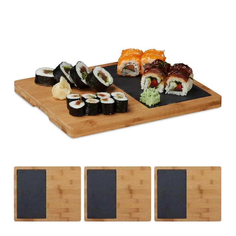 4x Planches à Découper En Bambou Ardoise 1 4x Planches à Découper En Bambou Ardoise