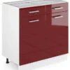 Meuble Bas R-Line 80cm Bordeaux /blanc
