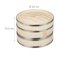 Cuiseur Vapeur Bambou 2 Niveaux -Le Coin Cuisine 3786bddaec1c434e904640185ea46003