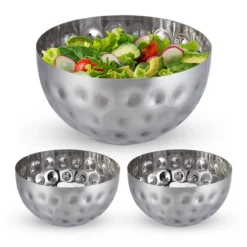 3x Saladiers Argentés Ø 20 Cm