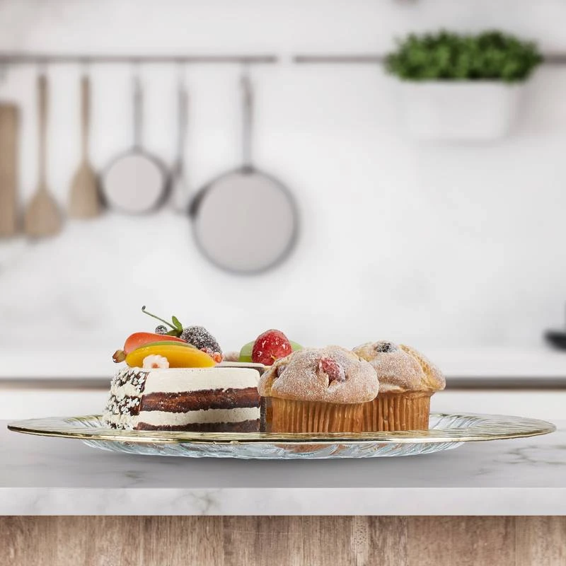 Plat De Service Avec Bord Doré 2 Plat De Service Avec Bord Doré – Image 2