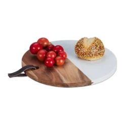 Planche à Découper Ronde Bois & Marbre