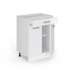 Meuble Bas R-Line 60cm Blanc Brillant -Le Coin Cuisine 6d37a9e5246943eabe94016a2b2e12e1