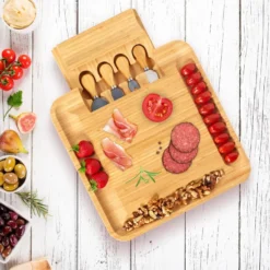 Plateau Fromage Bambou & Lot 4 Couverts -Le Coin Cuisine 84701f0874634c27902f022e303b703e