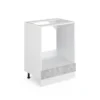 Meuble Bas Four R-Line 60cm Béton/blanc