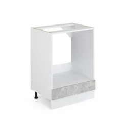 Meuble Bas Four R-Line 60cm Béton/blanc