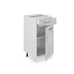 Meuble Bas R-Line 40cm Béton/blanc -Le Coin Cuisine a5050ac8b63f417f91003fa3eddded96