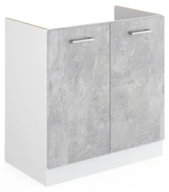 Meuble Sous évier R-Line Béton/blanc