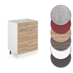 Meuble Bas R-Line 60cm Sonoma/blanc -Le Coin Cuisine cb98aaab5d534341a619d0ee31b05f2b