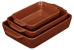 Lot De 3 Plats à Four En Céramique Bruns