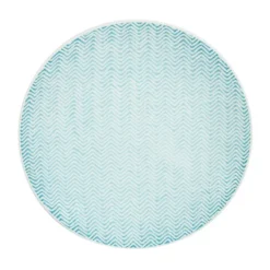 Assiette à Dessert Chevron Turquoise X6