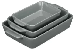 Lot De 3 Plats à Four En Céramique Gris
