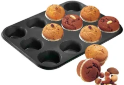 Moule 12 Muffins Black Metallic -Le Coin Cuisine fa4a9a4db92c4411a97b612d42a54e39